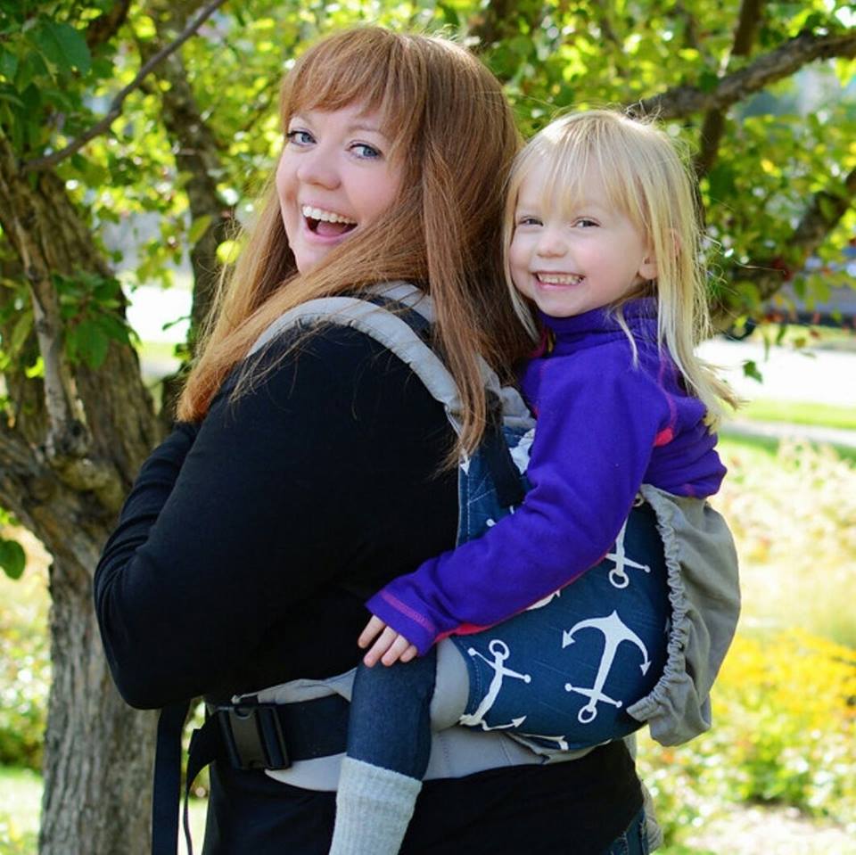 A picture of Amy and her daughter at the April 2014 action.